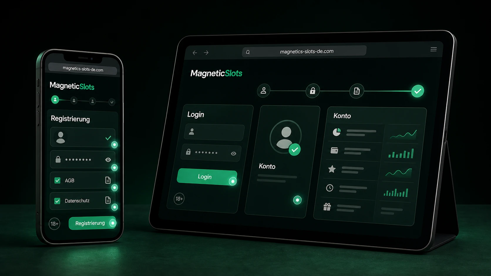 Mobile Login, Registrierung und Konto