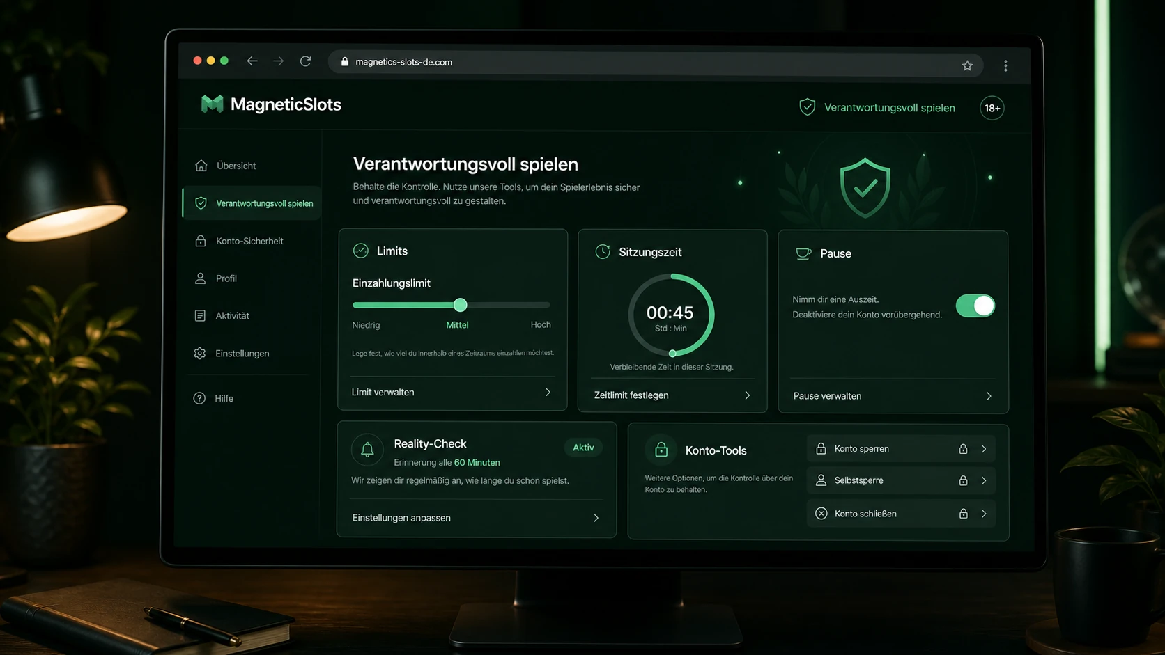 Login, Limits und verantwortungsvolles Spielen