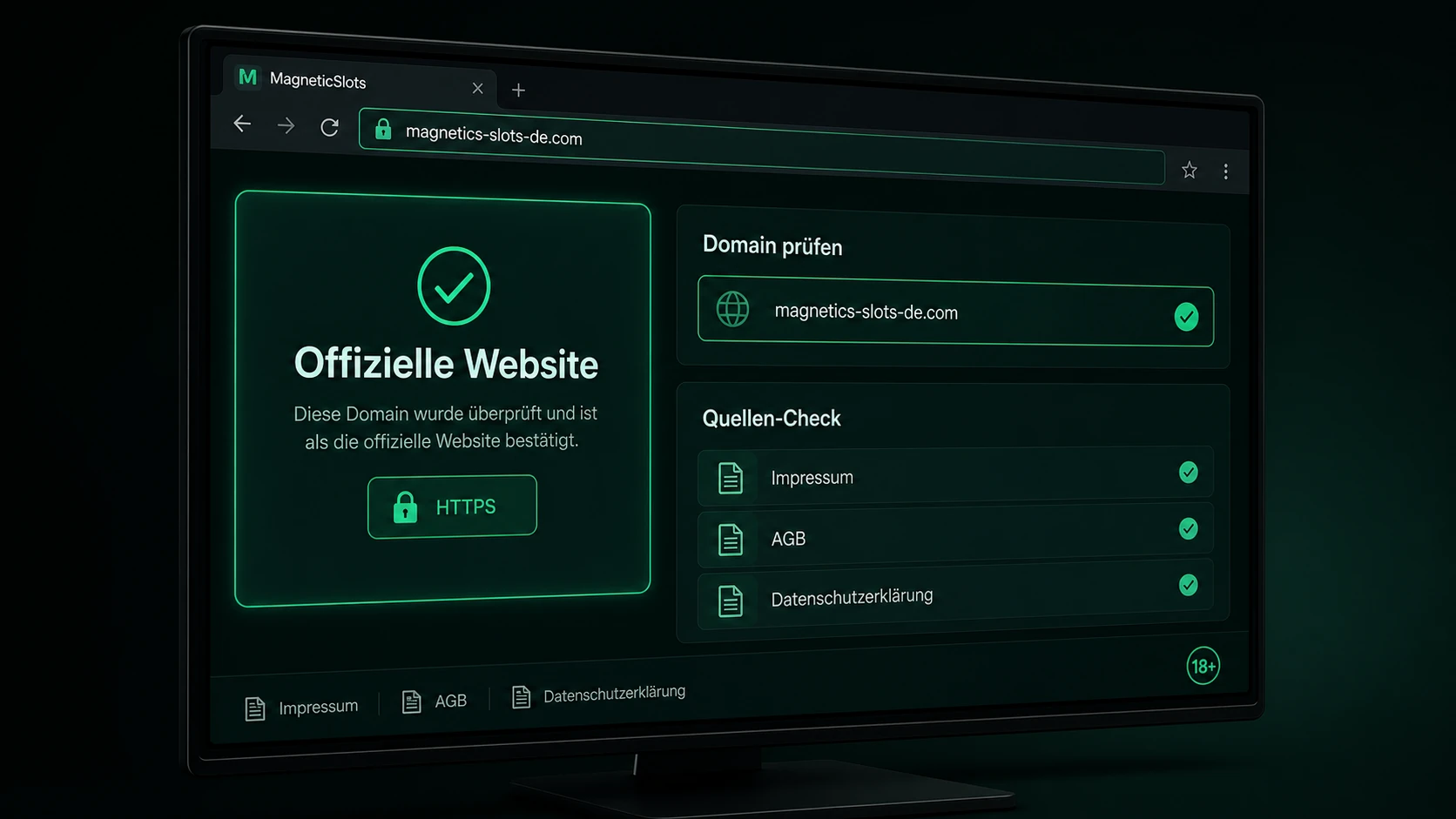 Offizielle Website, Domain und sichere Recherche